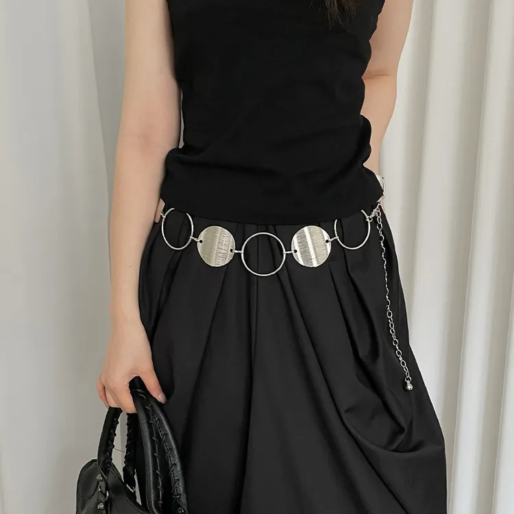 女潮连衣裙链条2025年圆环腰链高级感配饰百搭金属新款拼接配裙子