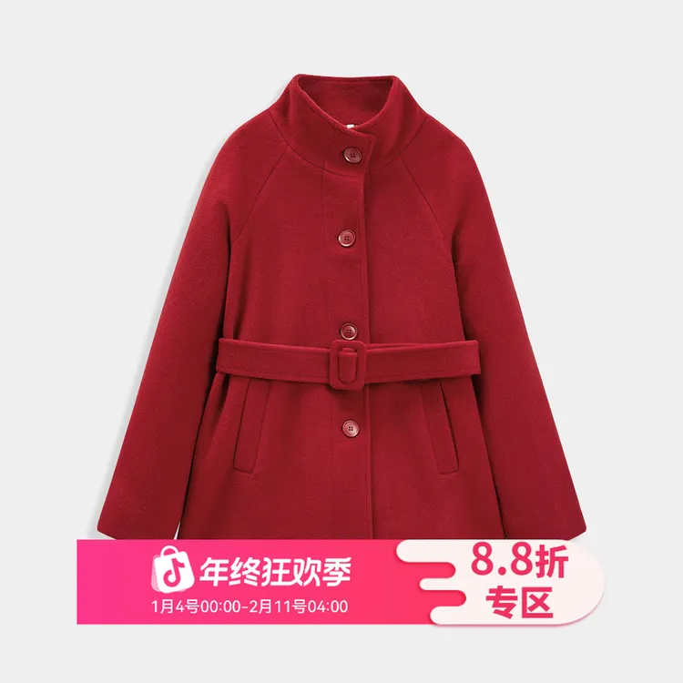 IEF/爱依服【微胖】大码女装2025秋冬新款法式气质感呢绒中外套