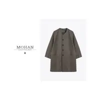 CLOTHING/墨含高奢时尚优雅贵气舒适百搭格纹绵羊毛风衣LL-23044