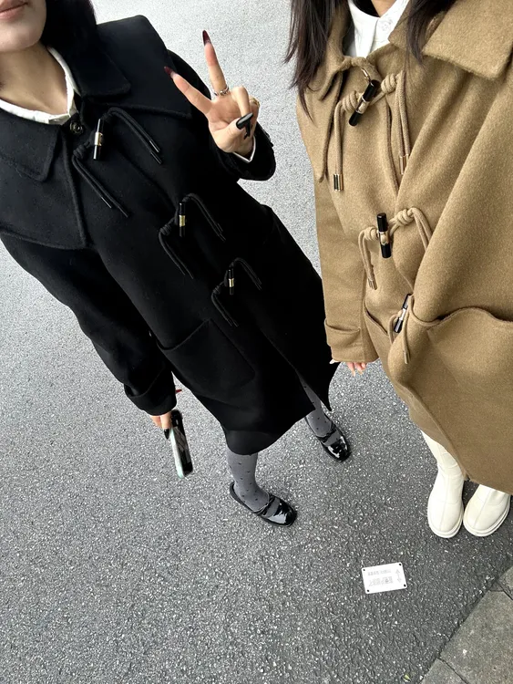 格瑞丝70羊毛学院风大衣jk制服校供感大衣上衣毛呢外套秋冬宽松