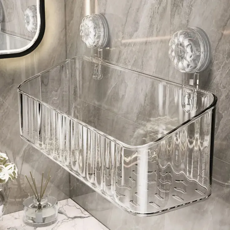 吸盘置物架壁挂架卫生间洗漱台浴室化妆品收纳盒免打孔墙上壁挂览