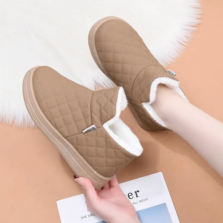 2025新款棉鞋女冬季加厚保暖雪地靴高帮软底防滑一脚蹬女鞋厚底鞋