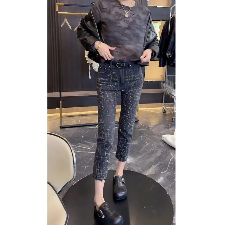 2025春夏大码女装新款时尚百搭修身显瘦烟管裤
