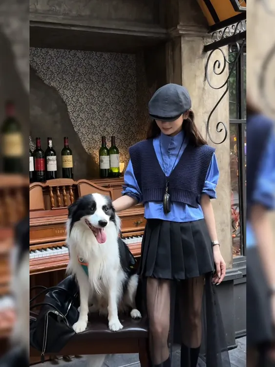 高级感时尚套装衬衫马甲叠穿针织上衣2025新款秋冬穿搭一整套女装