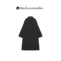 【柏栗良品】日系风桃皮绒薄款女士简约磨绒中长款风衣外套310825