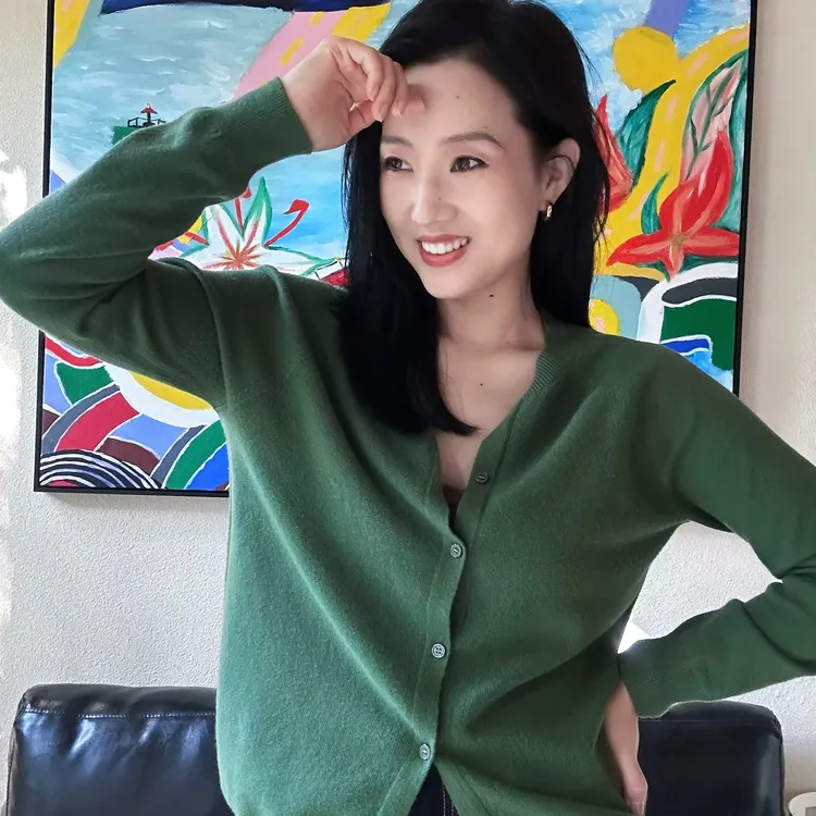 【邢老师专属】一线成衣高弹力显瘦气质圆领毛衣开衫秋冬百搭针织衫