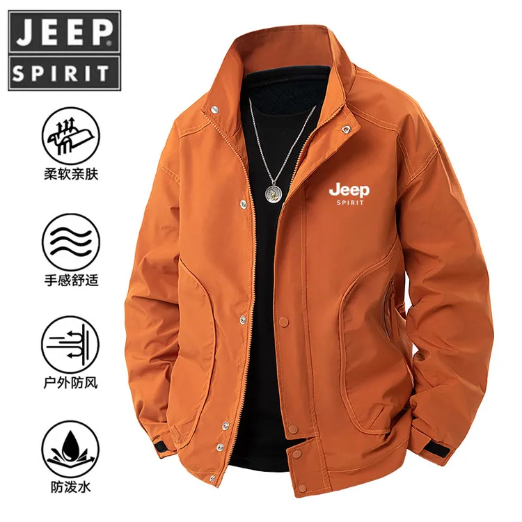 JEEPSPIRIT/吉普立领工装夹克男2025年春秋新款潮牌宽松上衣外套