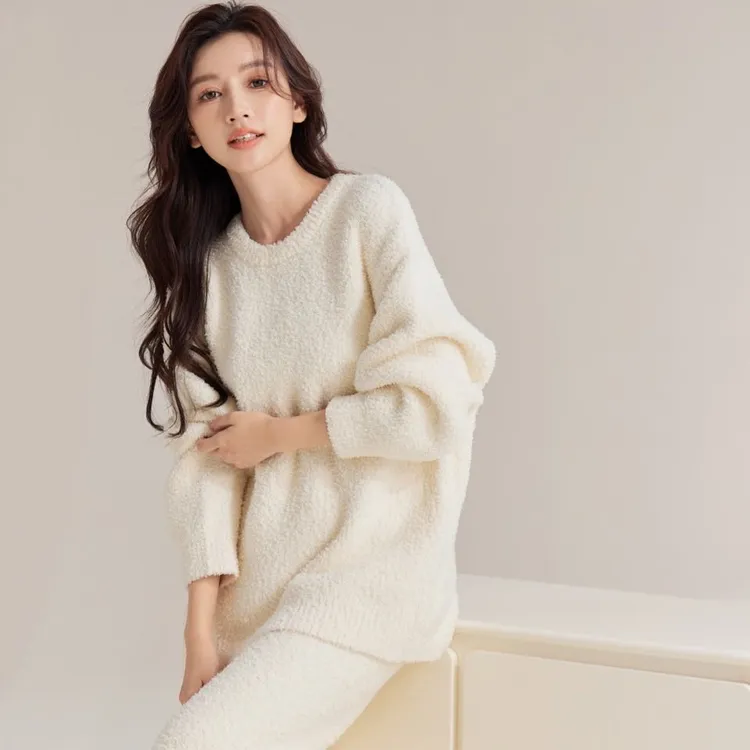 【软糯保暖】纯色软绵绵半边绒家居服5613