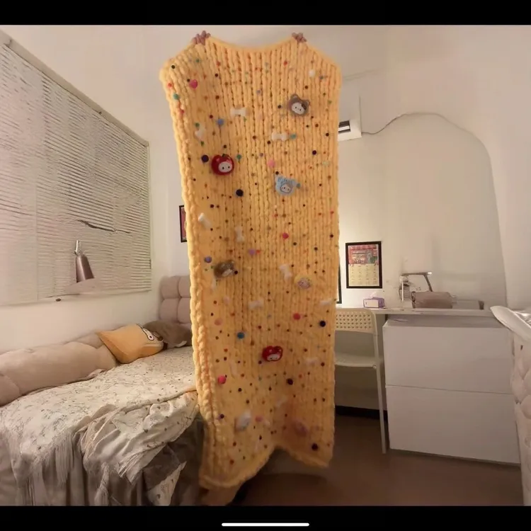 手工毛毯DIY创意材料包含教程毯子芝士黄亲手织送女朋友创意礼物