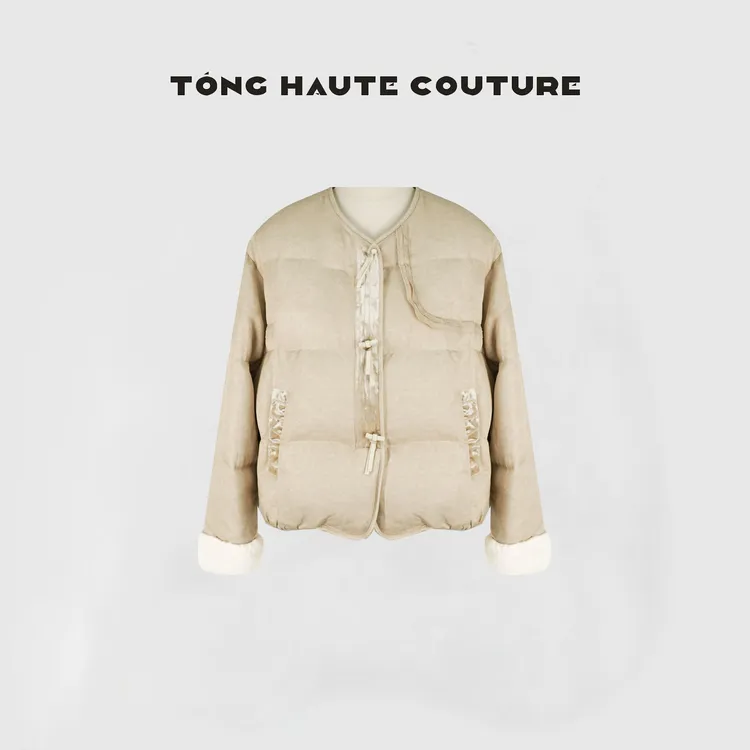 【间白】秋冬新款新国标90白鹅绒拼接水貂毛皮百搭鹅绒服 YW434