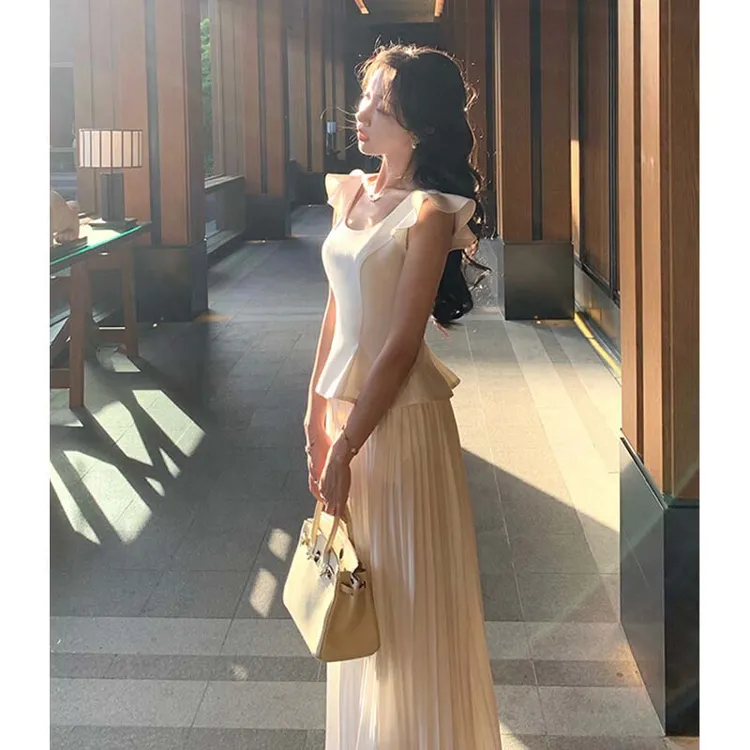【刘伊朵】Y【两件套】【有里布】夏季2025背心阔腿裤两件套D2301