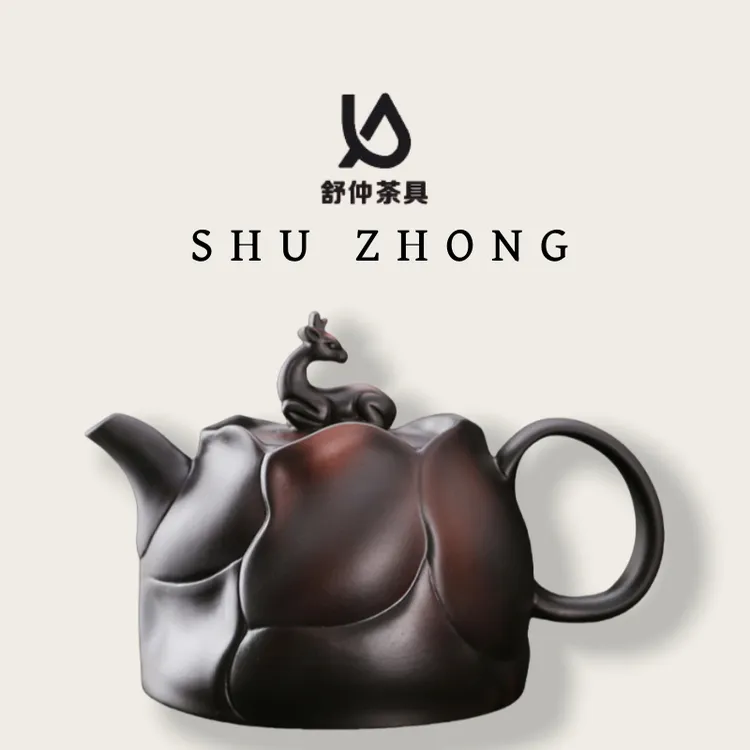 舒仲-云南建水紫陶一鹿有你茶壶400毫升