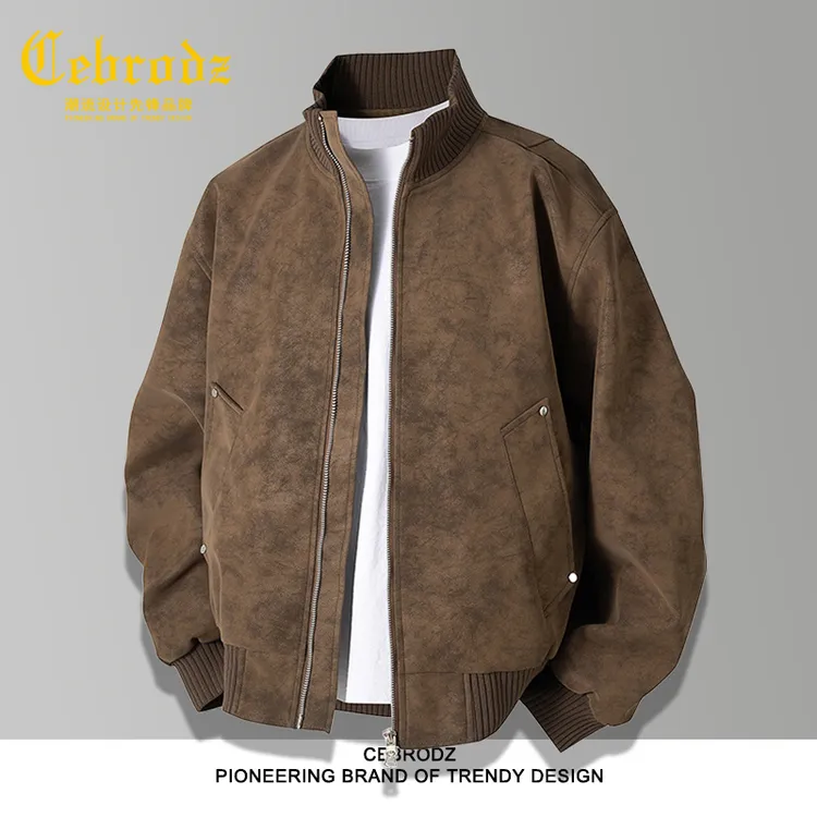 法国Cebrodz复古立领工装夹克男休闲痞帅商务2025新款免烫外套潮