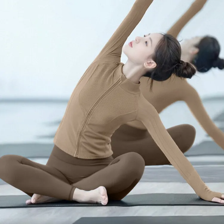 瑜伽服2025新款秋冬高级绝美长袖运动上衣健身外套训练服女士健身