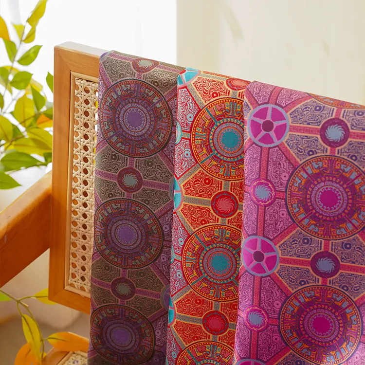 《TY071太阳神锦》国风仿蜀锦蜀绣提花布料做高档次背心上衣面料