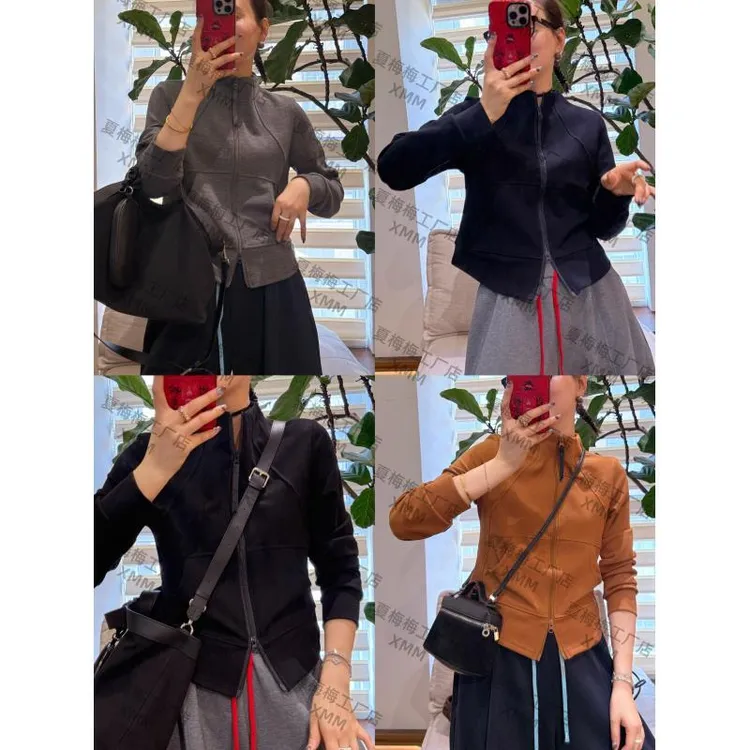 XMM.【立体裁剪拉链卫衣】秋季软壳无帽拉链健身外套卫衣立领H56073