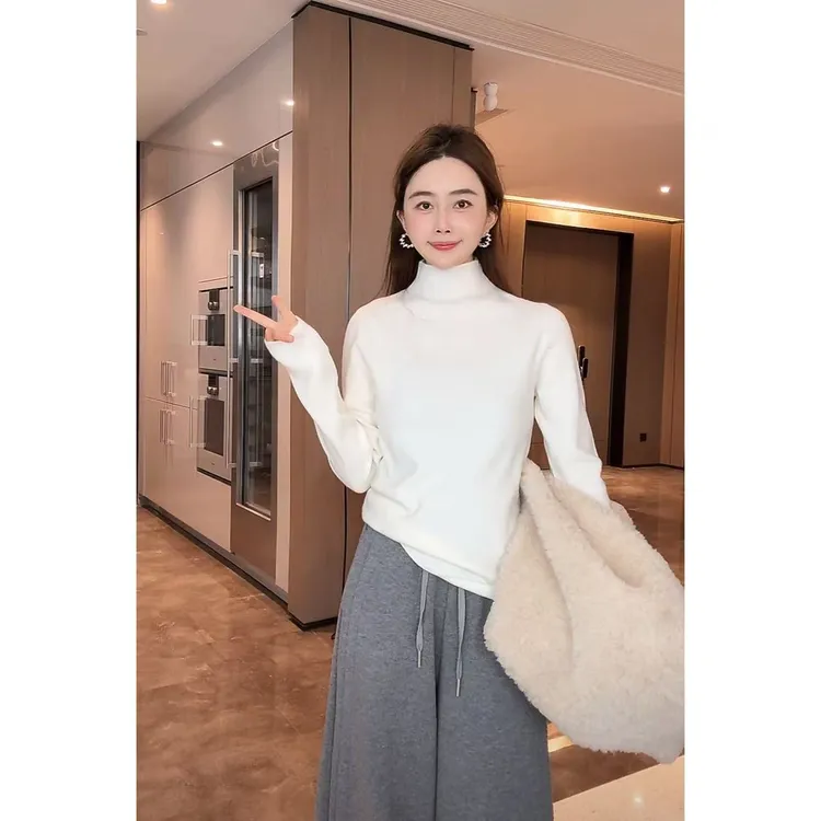 【简约高领针织衫打底衫上衣】小允姐姐2025新款时尚高级针织衫