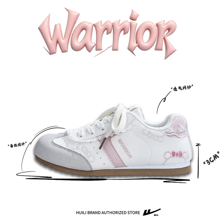 Warrior回力透气秋季女鞋德训鞋系带时尚休闲鞋低帮蕾丝百搭经典