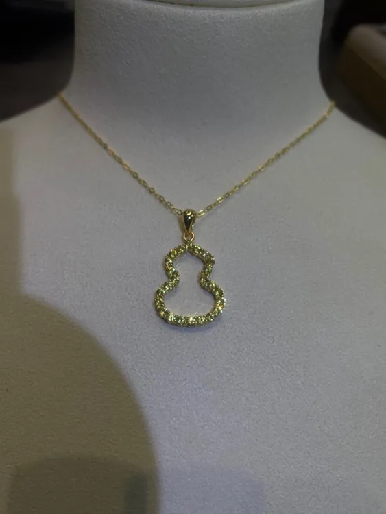 天然金丝雀蓝宝石宝葫芦精致时尚百搭吊坠