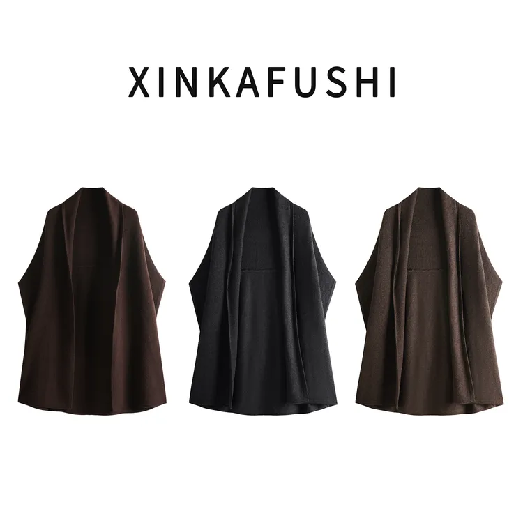 【随性慵懒】秋冬款100%绵羊毛青果领休闲百搭开衫毛衣YN3336