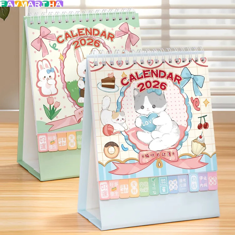 FAVMARTHA小号竖款台历2026年新款创意学生简约ins风打卡月历自律