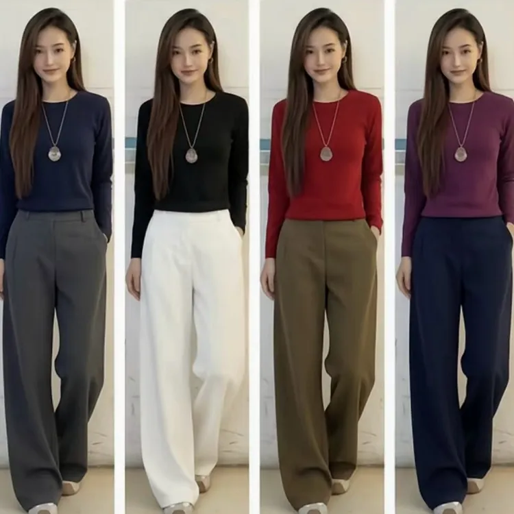 【小个子专属】磨毛加绒2025新款秋冬打底显瘦长袖白色百搭修身打底