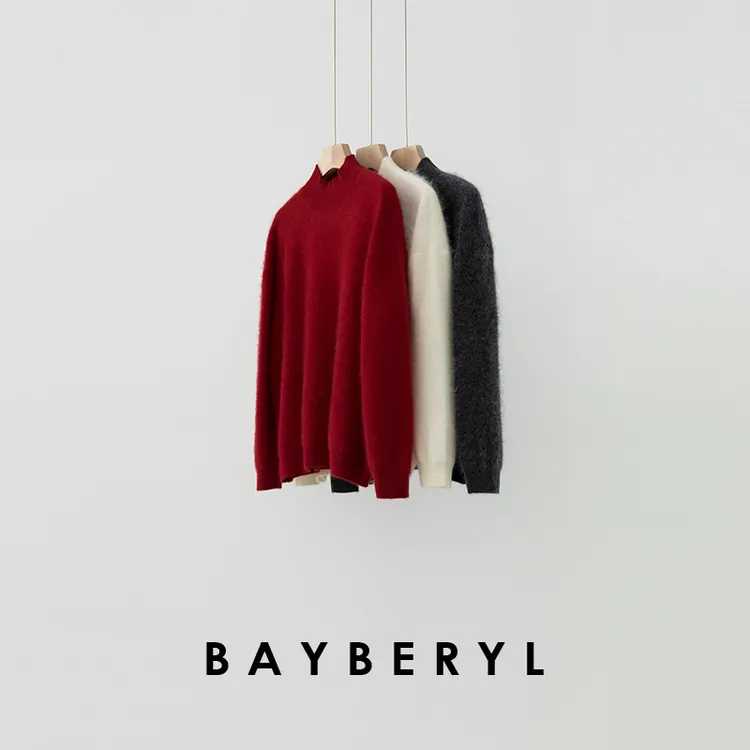 BAYBERYL老贝热力红*半高领拉绒柔软百搭冬针织衫ZZS4L0522-12/19