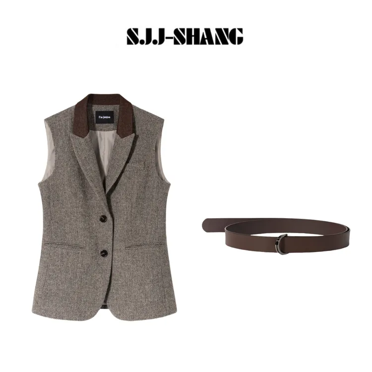 SJJ-SHANG【BC马甲】25早秋100%羊毛立体剪裁黑标马甲q134915p