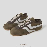 FAUES高丝光牛反绒牛皮复古德训鞋文艺休闲百搭平底阿甘慢跑鞋