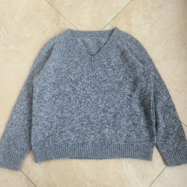 非成品 V领套头衫 羊绒线 花纱线送工具 送教程