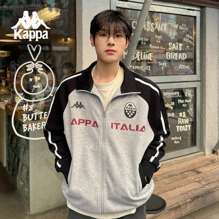 KAPPA/背靠背运动外套秋季新款美式泽西风高街休闲开衫上衣
