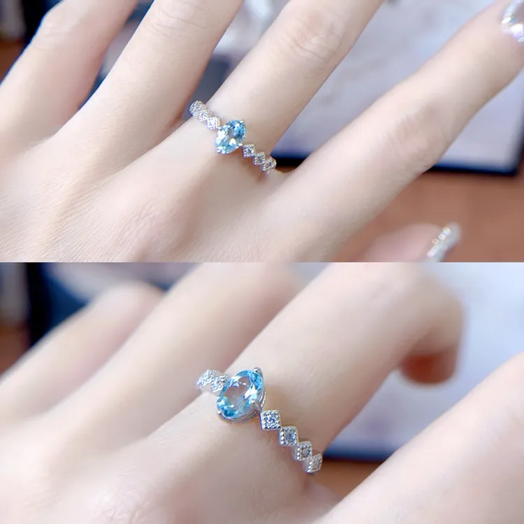 托帕石小众设计轻奢戒指s925银指环女