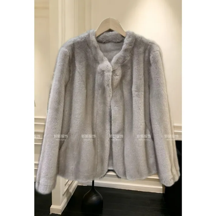 2025 GY 新款冬季加厚毛毛外套显瘦百搭名媛气质风2551