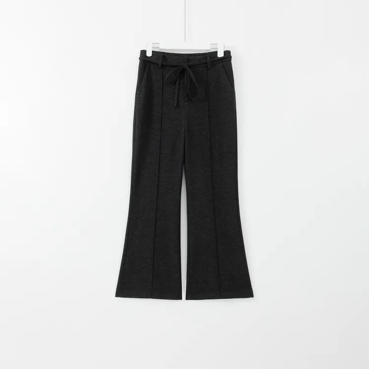 几里与麻 修身显瘦系带微喇加绒休闲裤 裤长101 2101043