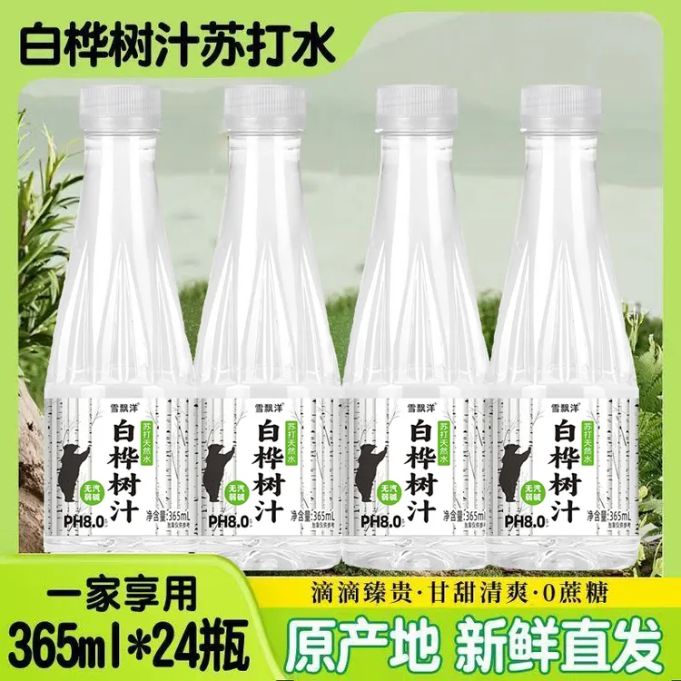 【厂家直销批发】白桦树汁苏打水饮料网红饮品 365ml*24瓶整箱特惠