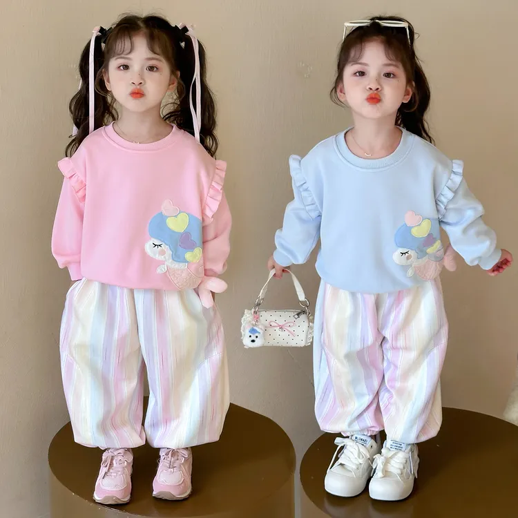 女童秋装套装2025新款4-6岁幼儿园潮款小童女宝春秋季洋气两件套