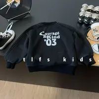 童例「25509怀旧数字加绒卫衣」秋冬儿童圆领男童女童休闲长袖衫潮