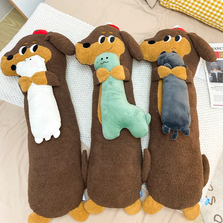 卡通腊肠狗长条抱枕可拆洗床头靠垫靠背女生睡觉夹腿专用大靠枕