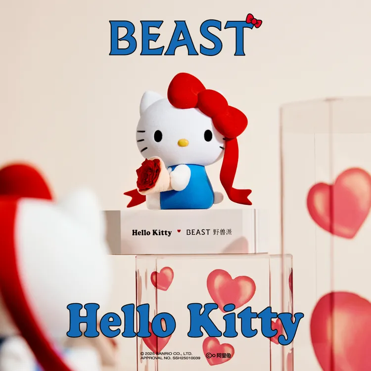 BEAST/野兽派x Hello Kitty“乖乖坐”植绒手捧永生花生日礼物送礼商品图