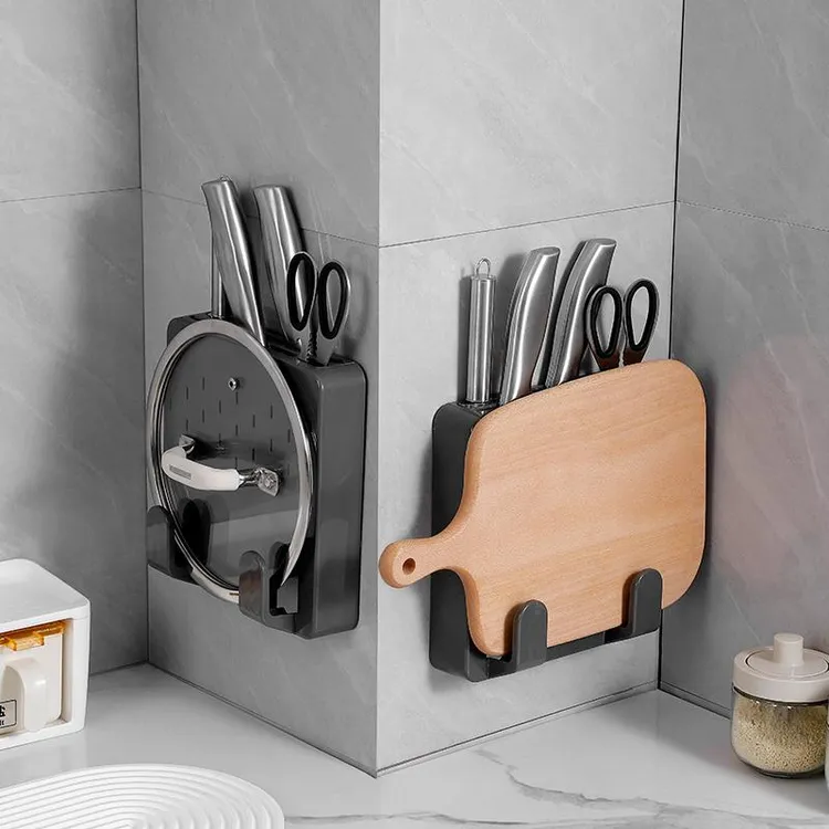 Sibiqi刀架收纳层架厨房家用壁挂式插刀架整体橱柜门免打孔超薄菜