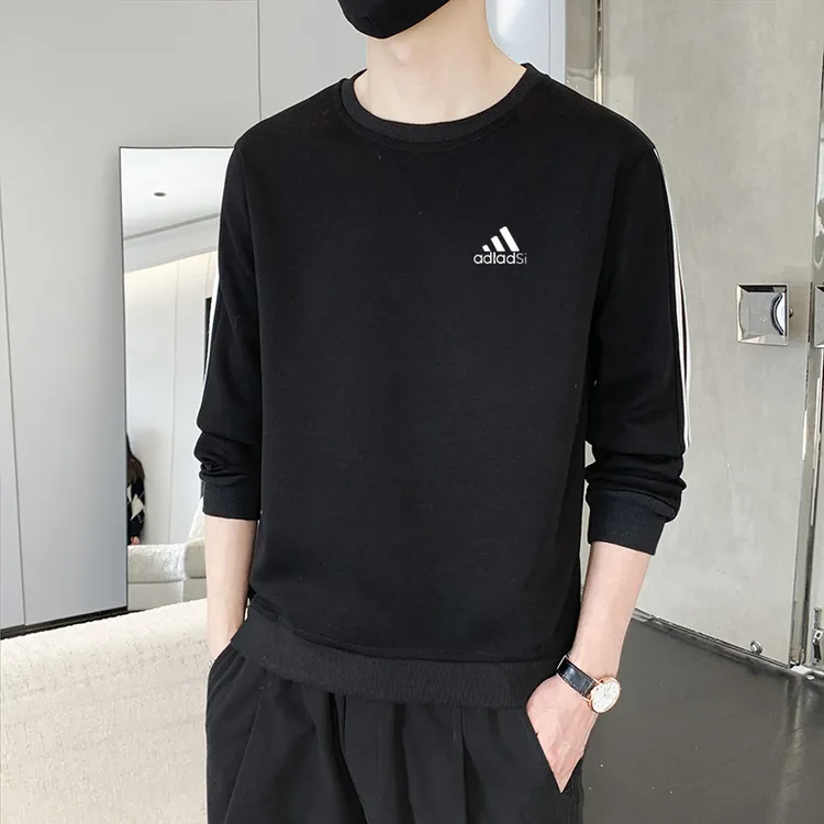 adi精选男士秋冬休闲卫衣潮流长袖圆领男士打底衫大码时尚宽松