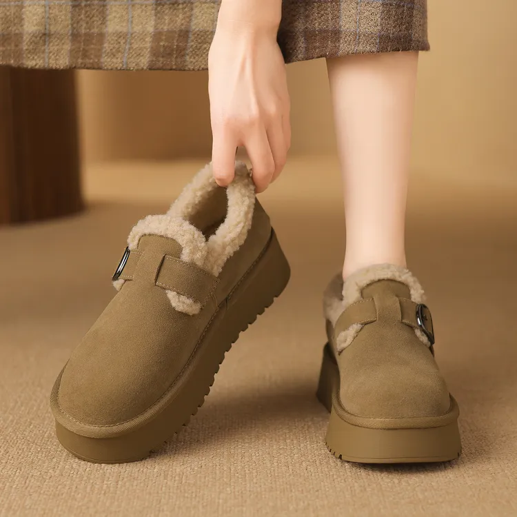 星期六勃肯鞋女款2025新款爆款秋冬小个子增高棉鞋网红厚底雪地靴