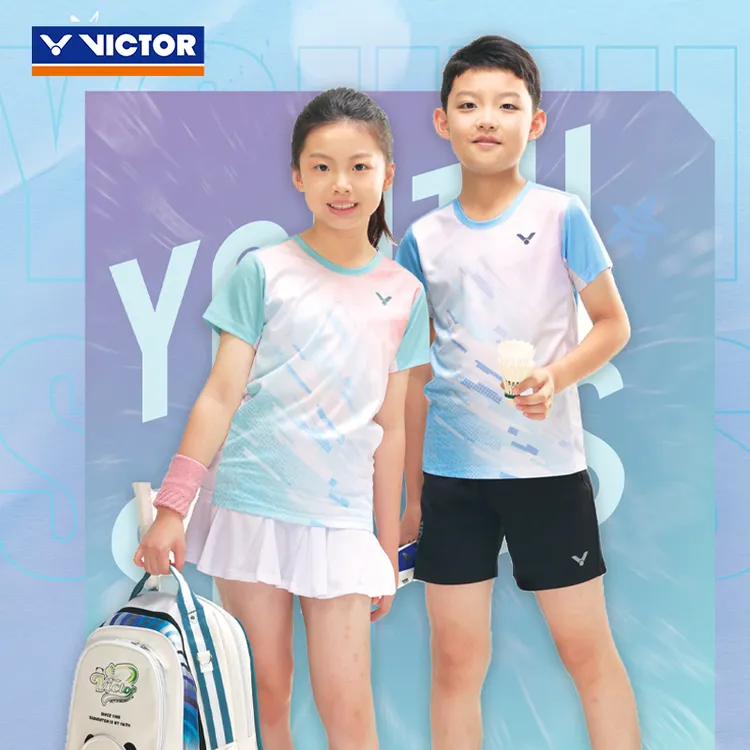 VICTOR/威克多 羽毛球服青少系列针织儿童运动短袖T恤 T-52022
