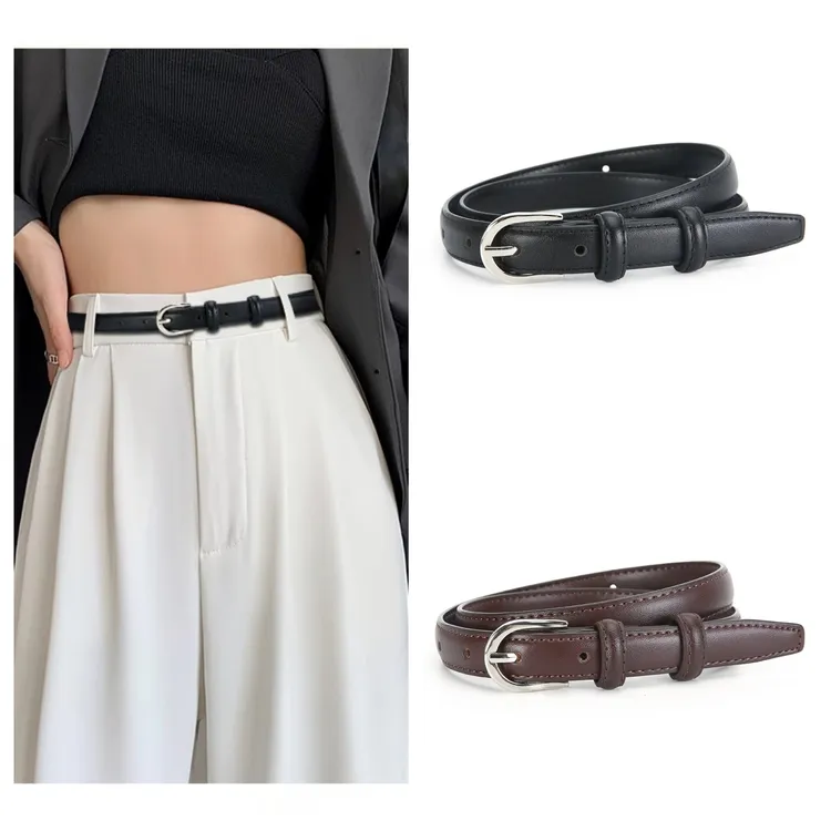 新款牛皮腰带女款细韩版休闲牛仔搭配裤腰带皮带女生牛仔裤