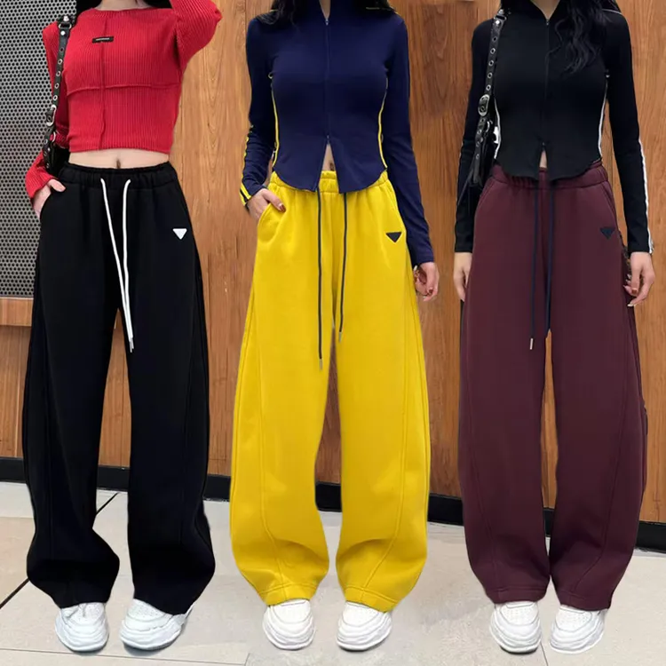 2025新款弯刀裤女士高腰显瘦宽松阔腿裤香蕉裤运动卫裤百搭休闲裤