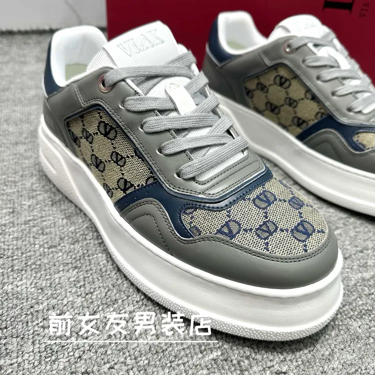 【高端鞋子】新款休闲板鞋圆头拼色厚底休闲时尚百搭城市525C