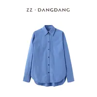 ZZ·DANGDANG【通勤时尚】100棉针织气质休闲宽松防晒衬衫女10725180