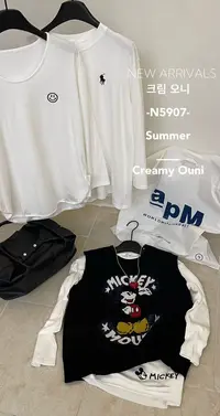 米满满-奶油欧尼（ 5907#）简约百搭圆领基础款上衣 