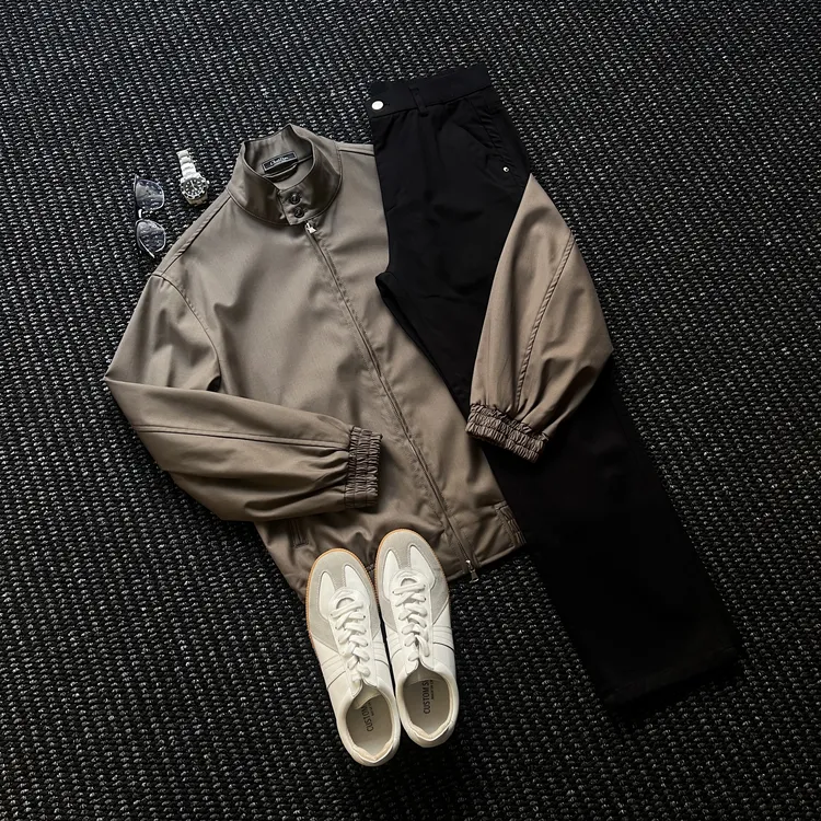 TTKG秋冬款百搭时尚立领夹克外套男士经典G9哈灵顿外套男休闲上衣