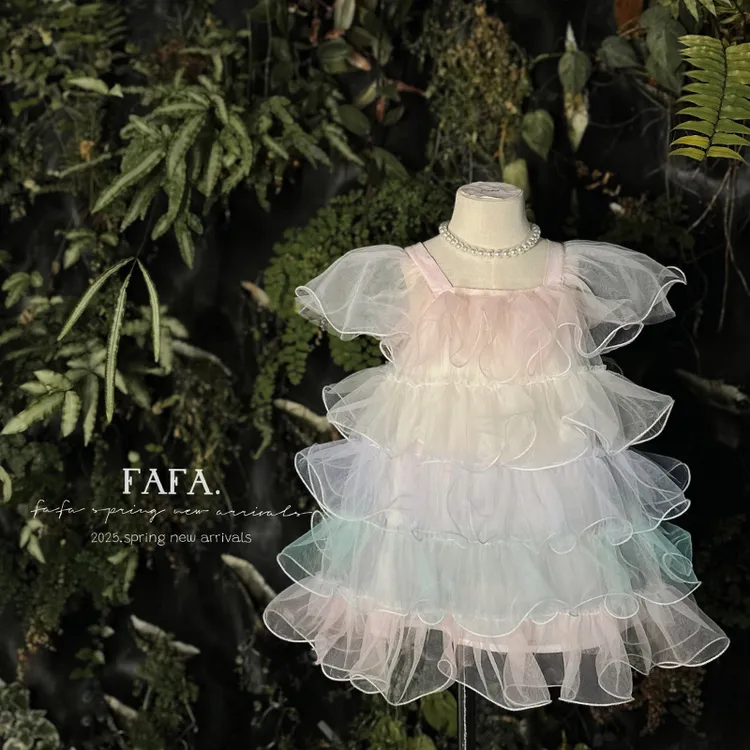 【FAFA】渐变公主裙女纱裙泡泡袖公主XQ259565